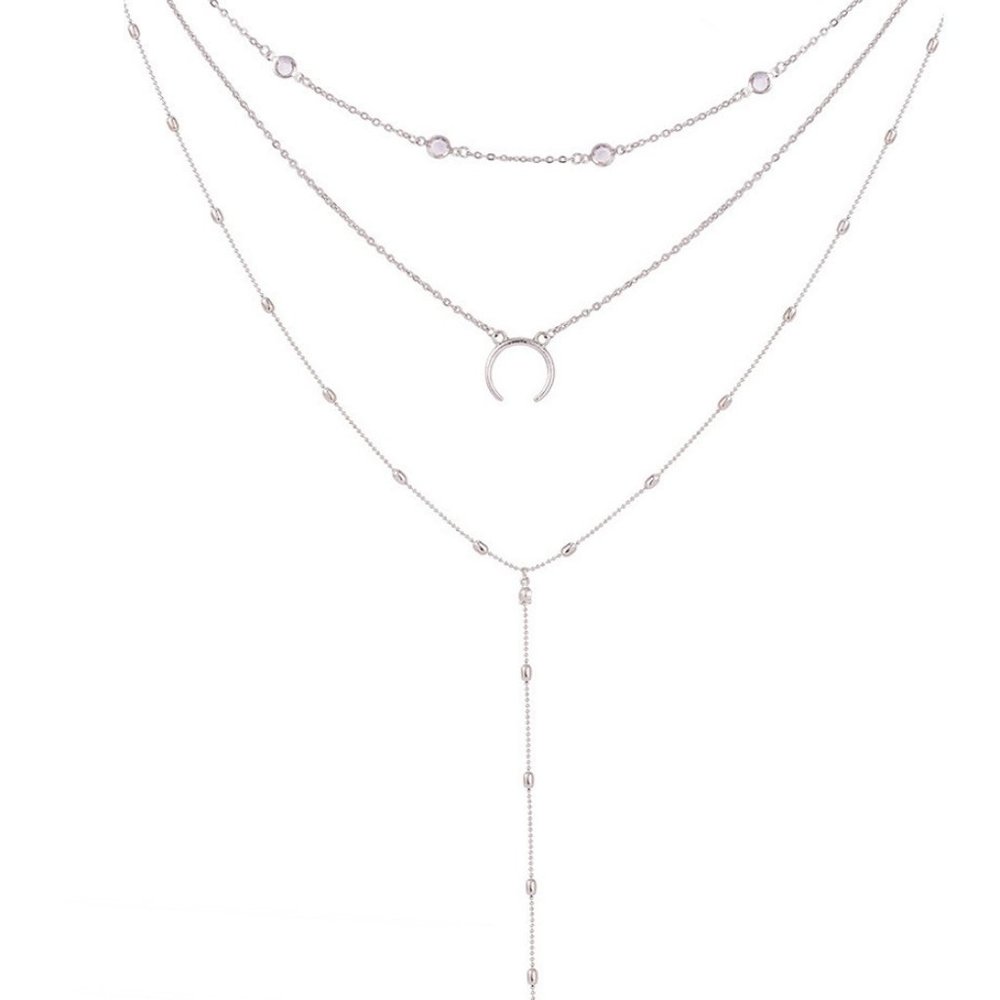 ๐ MOON ๐ Pendant Layered Necklace - Picture 2 of 2